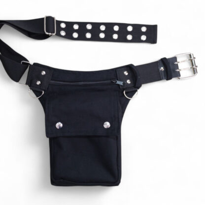 zwarte heuptas met stoere gesp