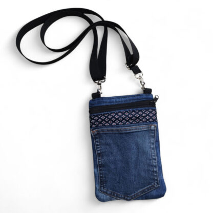 Denim Tasje van een gerecyclede spijkerbroek, met schouderband - Image 3