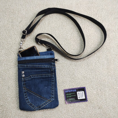 Denim Tasje van een gerecyclede spijkerbroek, met schouderband - Image 4