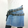 Stoere heuptas met 2 taille riemen, extra studs op de klep en D-ringen - Image 5