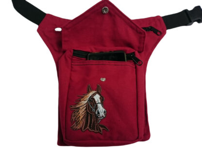 rood heuptasje met paard patch